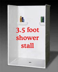 3.5 foot shower stall | Joy of St Croix - Tub Repair & More 3.5 foot base shower stall refinishing package