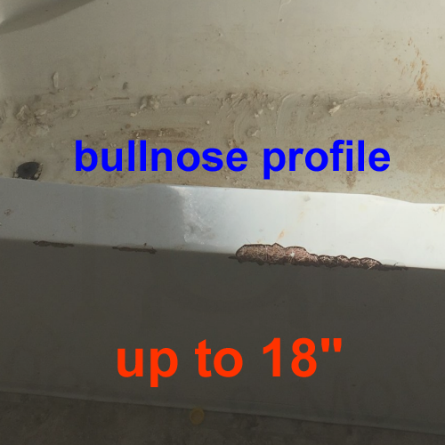 Bullnose Profile 18" | Joy of St Croix - Tub Repair & More bullnose profile up to 18" voids an air pocket between the gelcoat and fiberglass rpaired by Joy of St Croix Tub Repair and More joyofstcroix.com