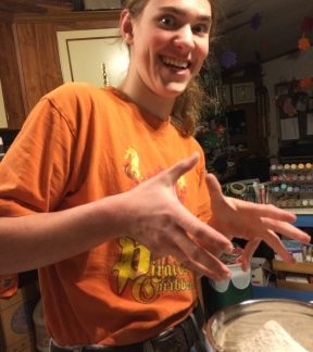 Jaym-E from Joy of St Croix prepares nutricious and delicious meals for the member artists