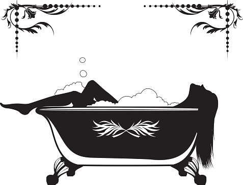 Silhouette of A Woman Having A Bubble Bath | Joy of St Croix - Tub Repair & More