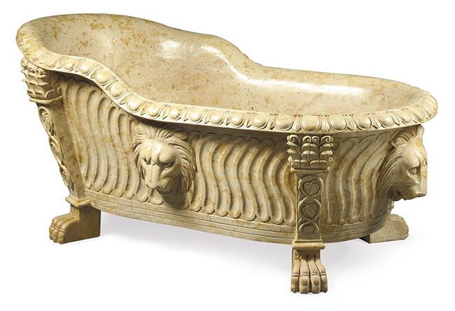 marblle tub -001 rococo tub in marble