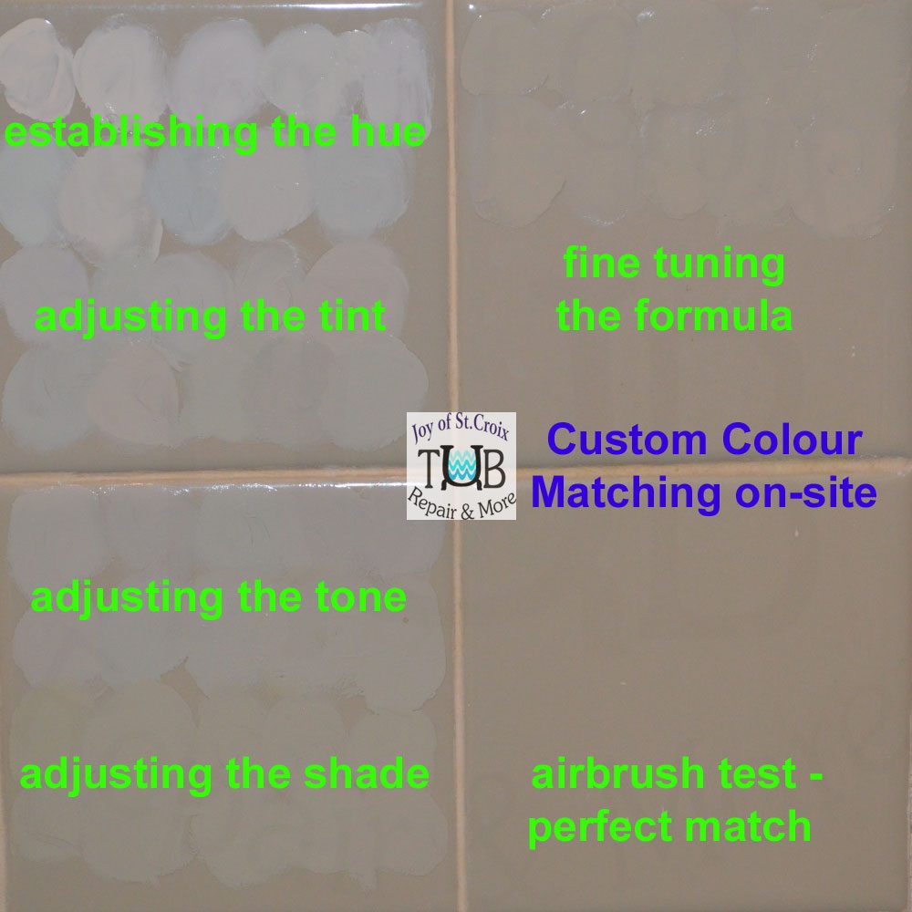 a photo of color being matched for making a repair