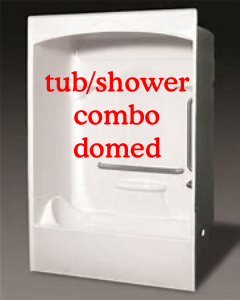 tub shower combo domed