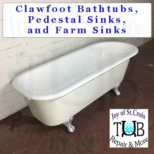joy of st croix restores clawfoot bathtubs, pedestal sinks, and farm sinks