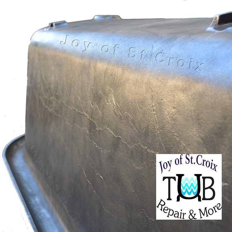 exterior of clawfoot bathtub showing how the cast iron solidified