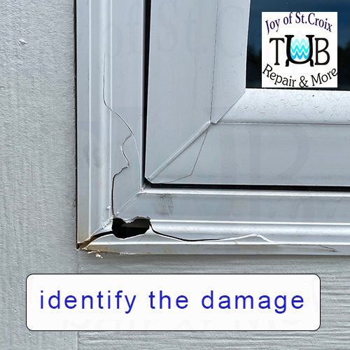 identify the damage a cracked or loose piece of a vinyl window frame can be repaired by http://joyofstcroix.com