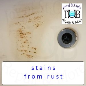 stains- from rust Joy of St Croix remediates stains on bathtubs caused by rust