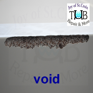 void_deep_001 deep voids in gelcoat or porcelain bathtubs can be repaired by www.joyofstcroix.com