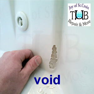 void shallow shallow voids in gelcoat or porcelain bathtubs can be repaired by www.joyofstcroix.com